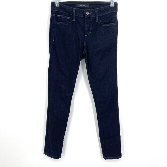 JOE'S JEANS Mid Rise Dark Wash Skinny Ankle Denim Blue Jeans Size 25 - Picture 2 of 9